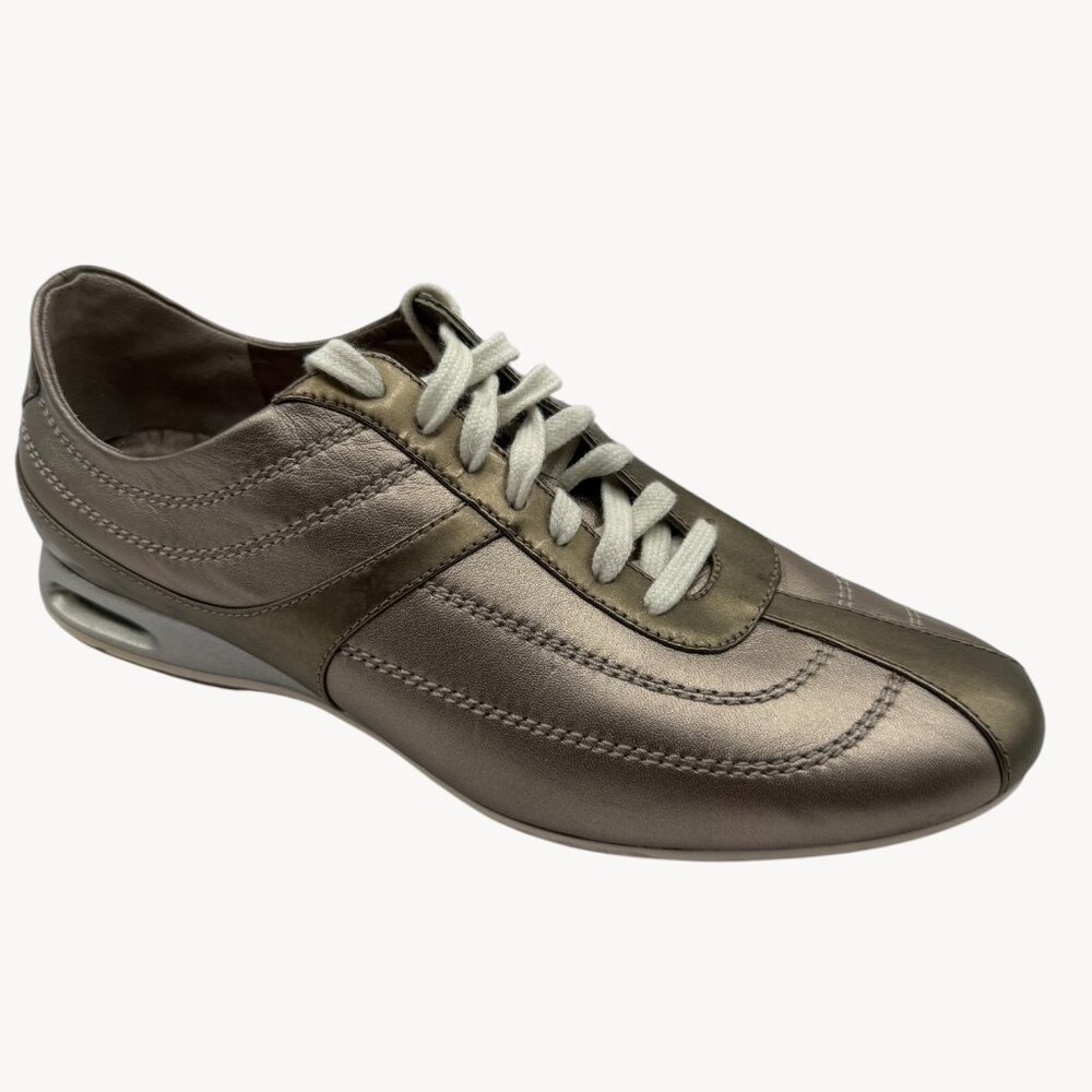 Cole Haan Air Bria Woven Oxfords Women‎ Tan/Gold Leather Metallic US 8 B